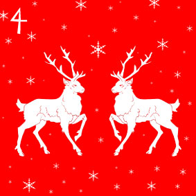 Illustration, rentier, reindeer, christmas, winter, advent, weihnachten,rot