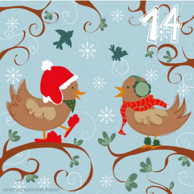 birds, winter, advent, illustration, christmas
