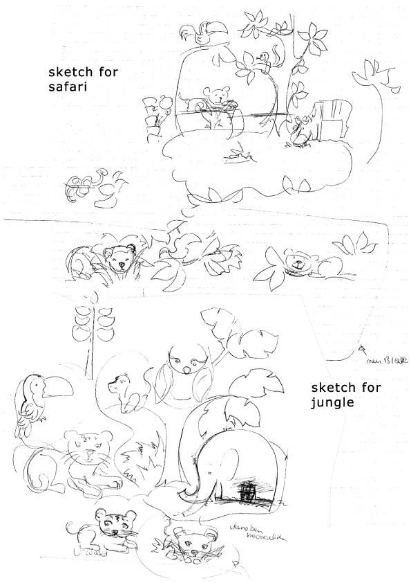 sketches animals in jungle