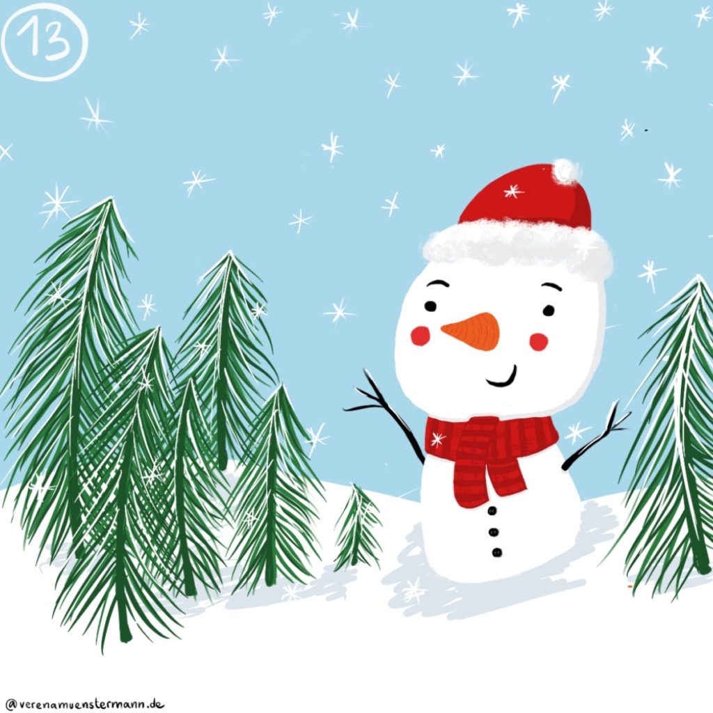 Verena Muenstermann  Weihnachtlich illustration schneemann