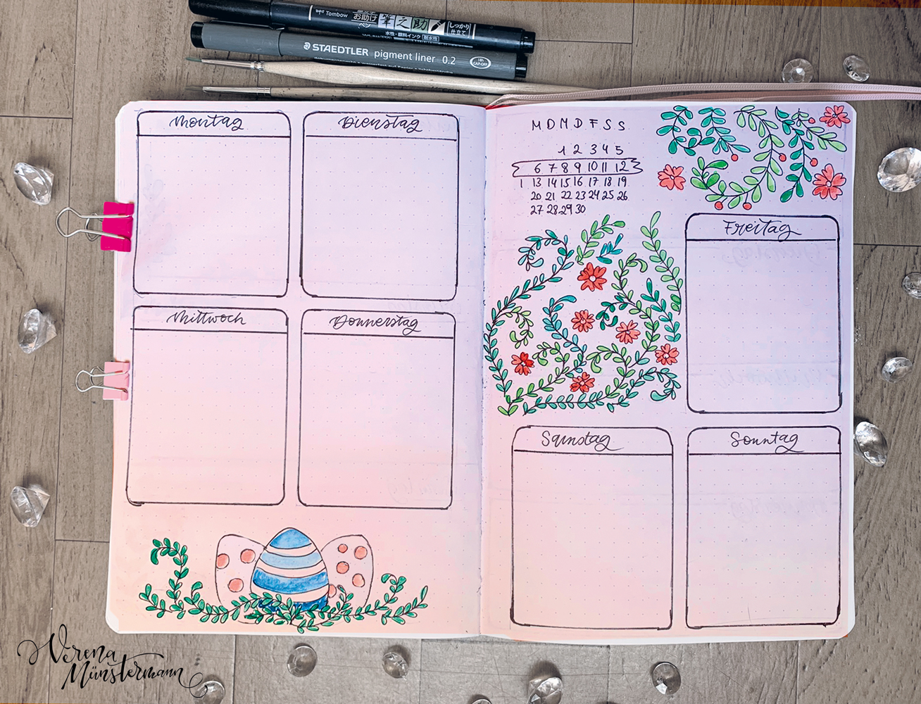 verenamuenstermann - Bullet Journal - Wochenübersicht