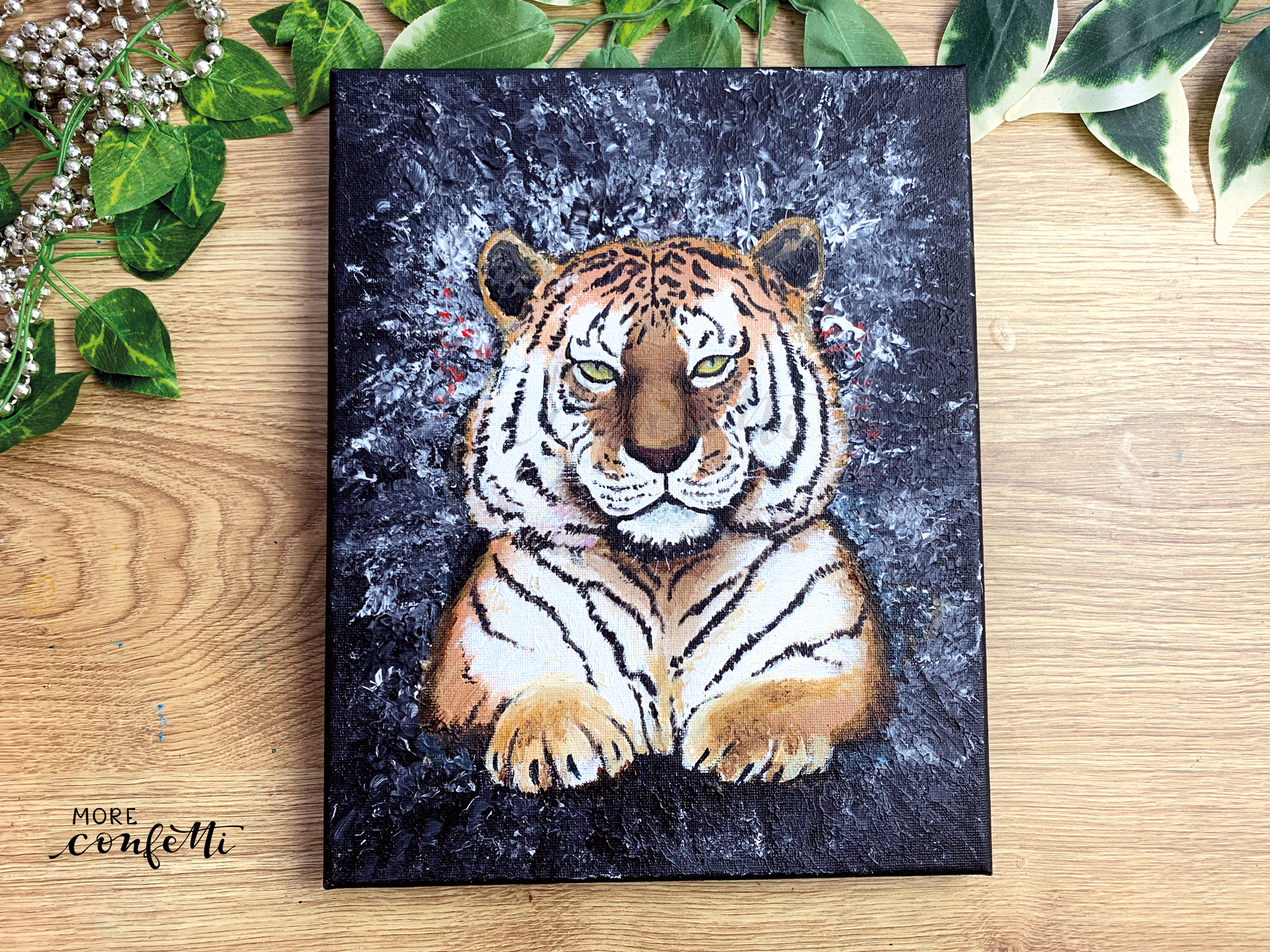 Tiger abstrakt malen