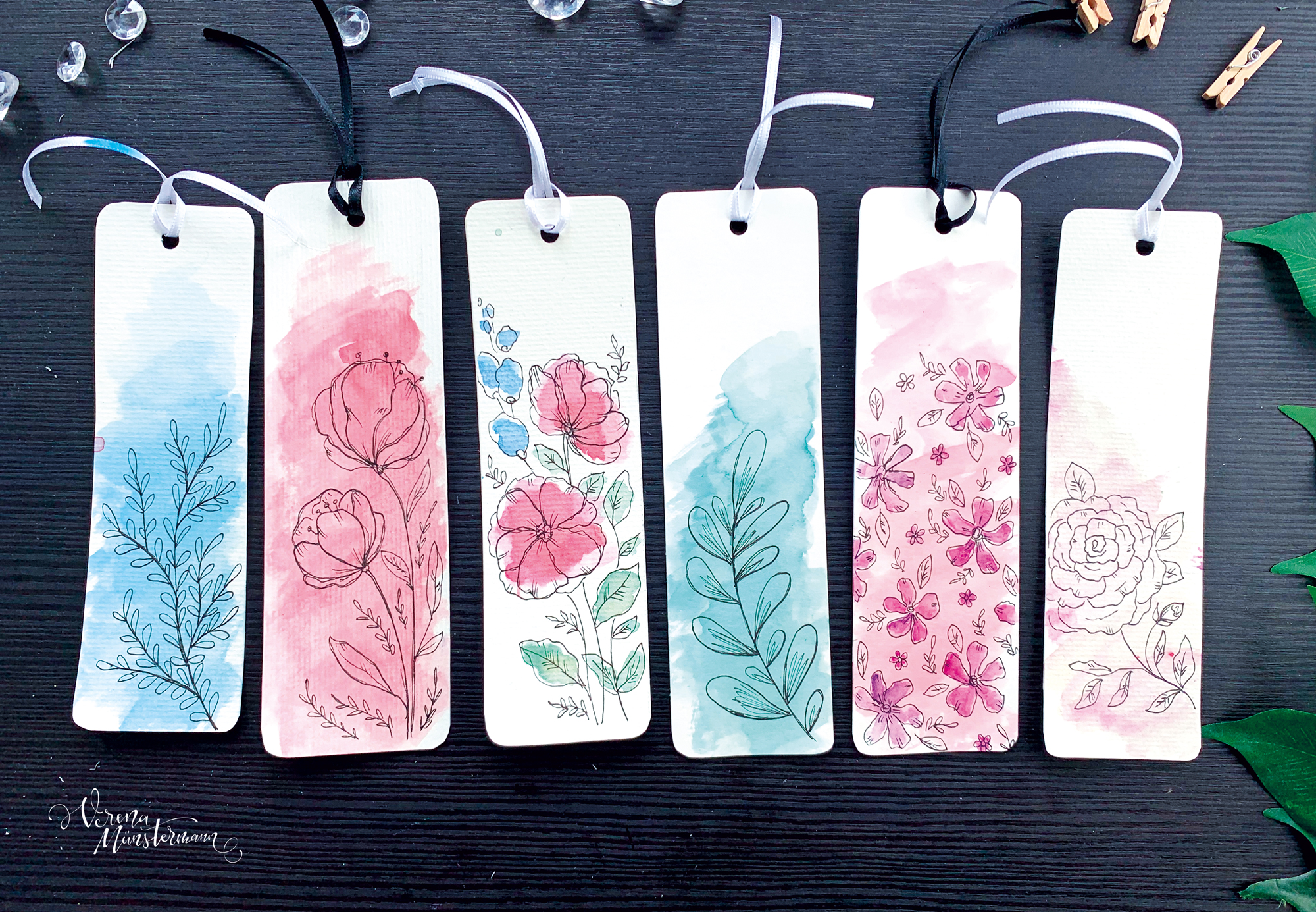 DIY mit Aquarell – eigene Lesezeichen erstellen