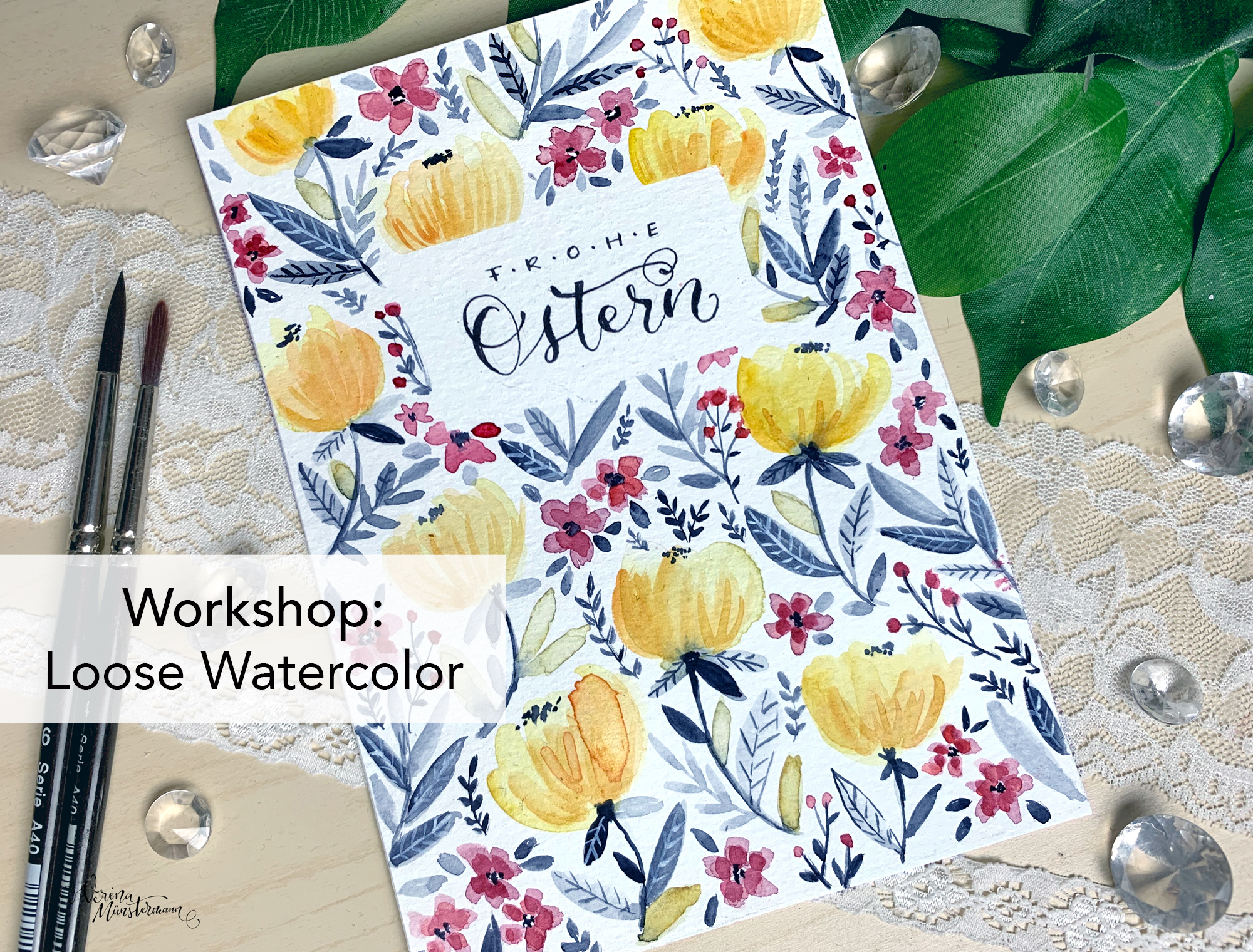 Workshop – Blumenmuster / Osterkarte malen