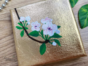 Kirschblüten mit Goldfolie