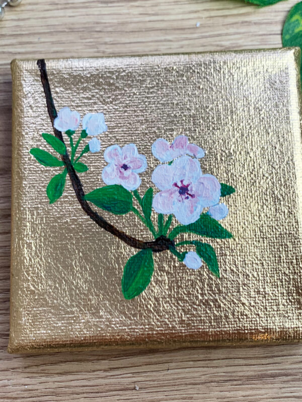 Kirschblüten mit Goldfolie