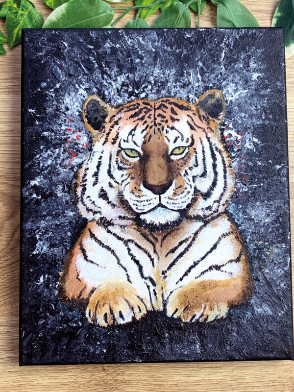 Tiger abstrakt malen