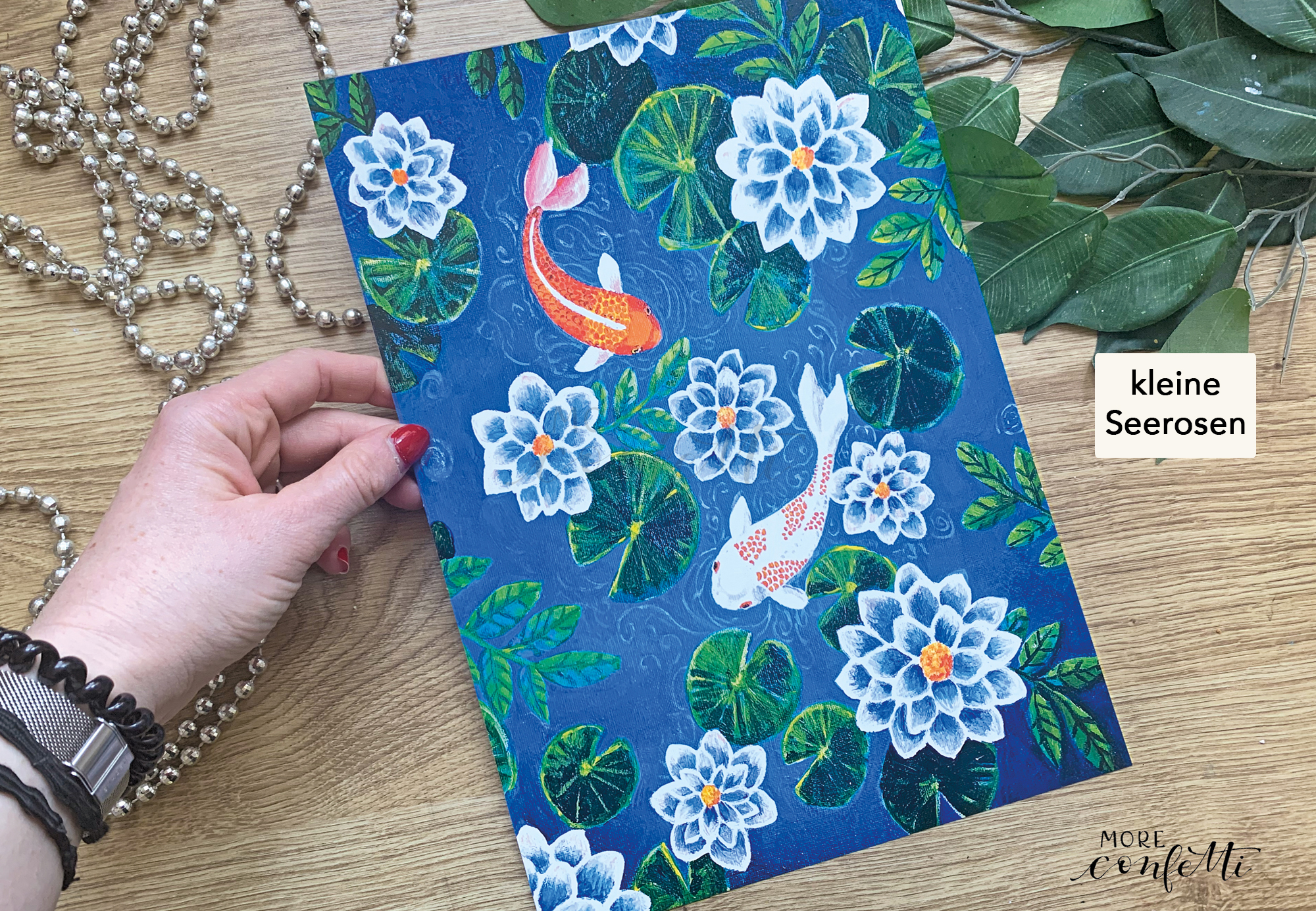 Prints | Illustration | Lampions | große Seerosen | kleine Seerosen | Laterne | Schwan – Bild 3