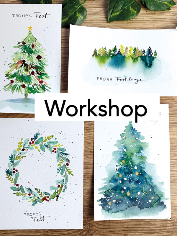 Weihnachtskarten beispiele mit Aquarell