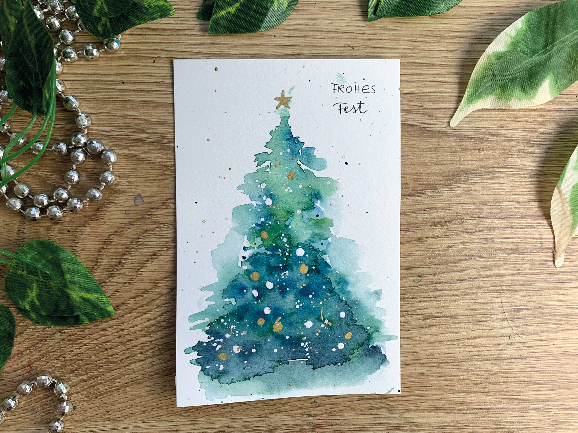 Weihnachtskarten selber malen mit Aquarell | Workshop – Bild 4